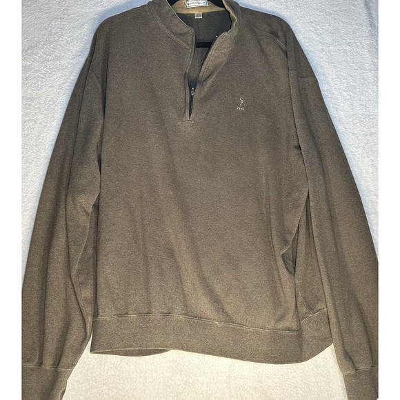 Peter Millar 1/4 Zip Men`s 2XL 100% Cotton Soft Brown Casual Long Sleeve Sweater - Picture 11 of 11